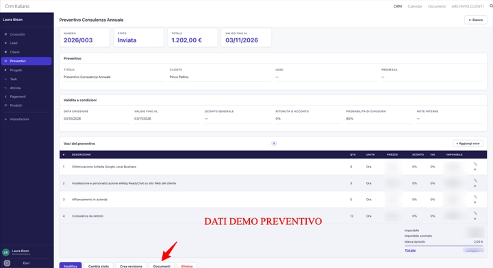 Scheda Preventivo Gestionale per freelance su Google Workspace