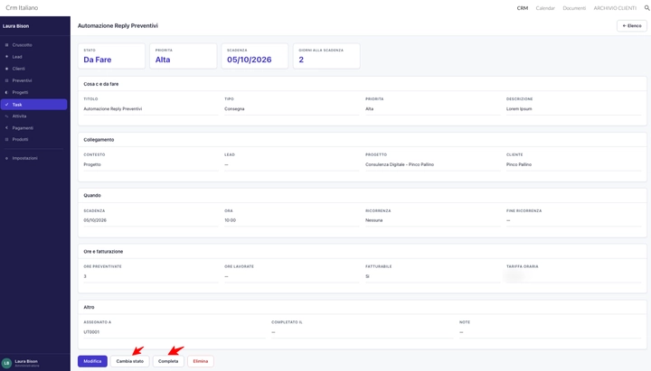Scheda Task Gestionale per freelance su Google Workspace