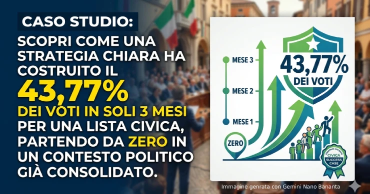 Strategia di comunicazione per elezioni comunali: da zero al 43,77% in 3 mesi